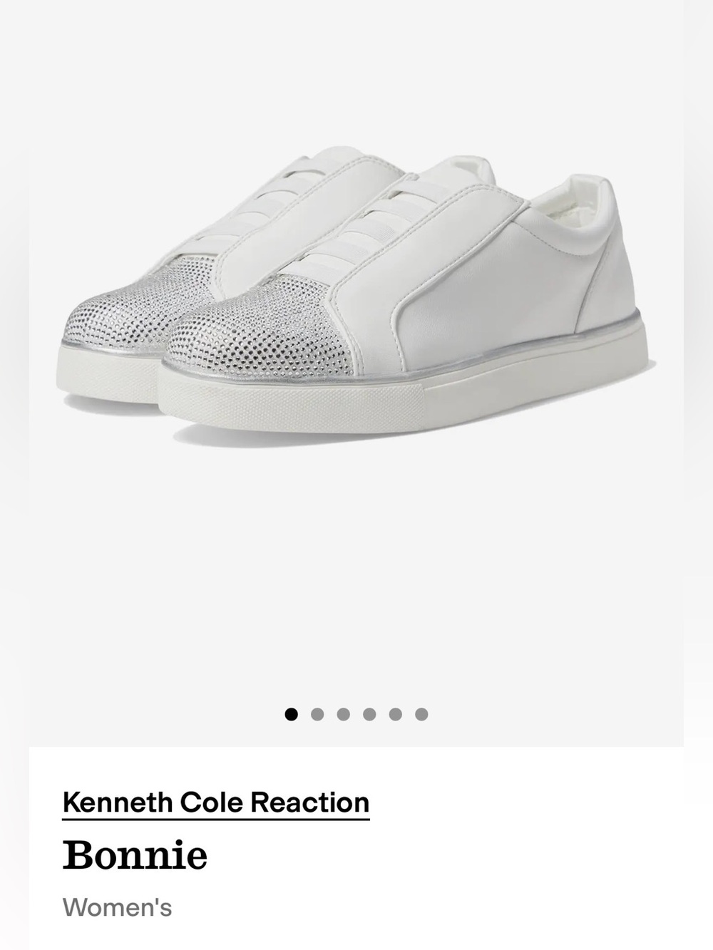 NEW REACTION Kenneth Cole Bonnie white jewel sneakers 8 M